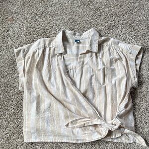 Old Navy Beige Striped Shirt